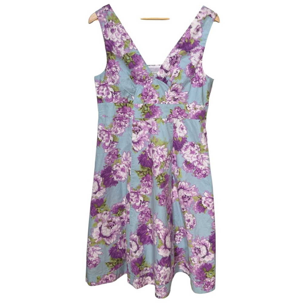Garnet Hill Floral Print V-Neck Sleeveless Lined Cocktail Party Dress. 14.